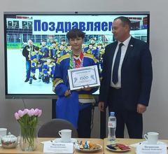 Встреча руководства района с хоккейной командой «Строитель»